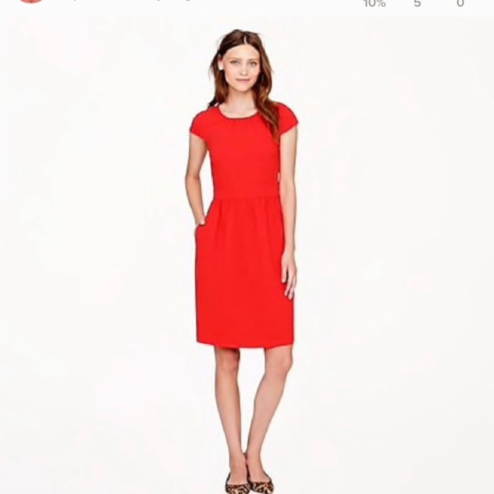 NWT J.Crew Red Cap Sleeve Dress